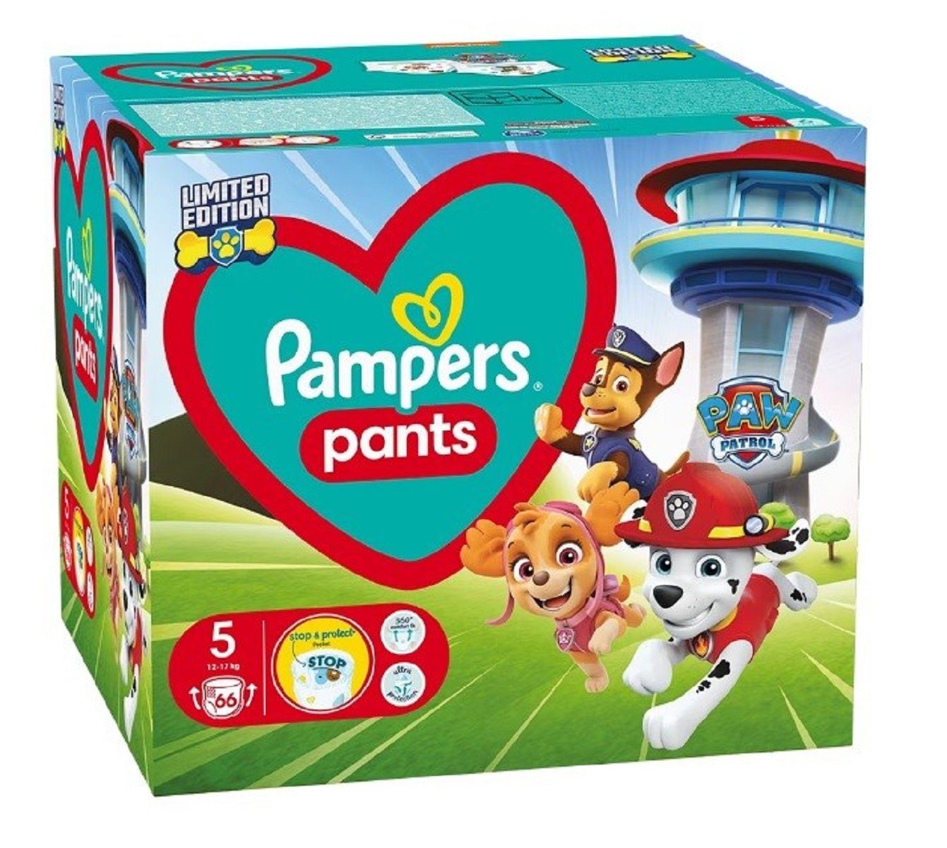 Pampers Windeln WB Paw Patrol Windeln Pampers Größe 5 12-17kg 66 Stk. (66-St)