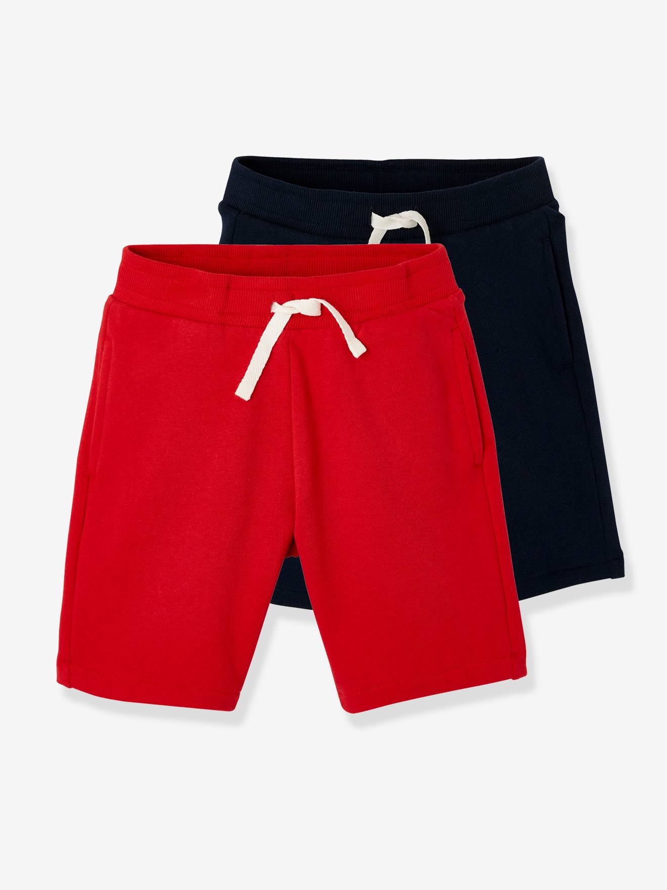 Lot de 2 bermudas Basics garçon en molleton lot encre
