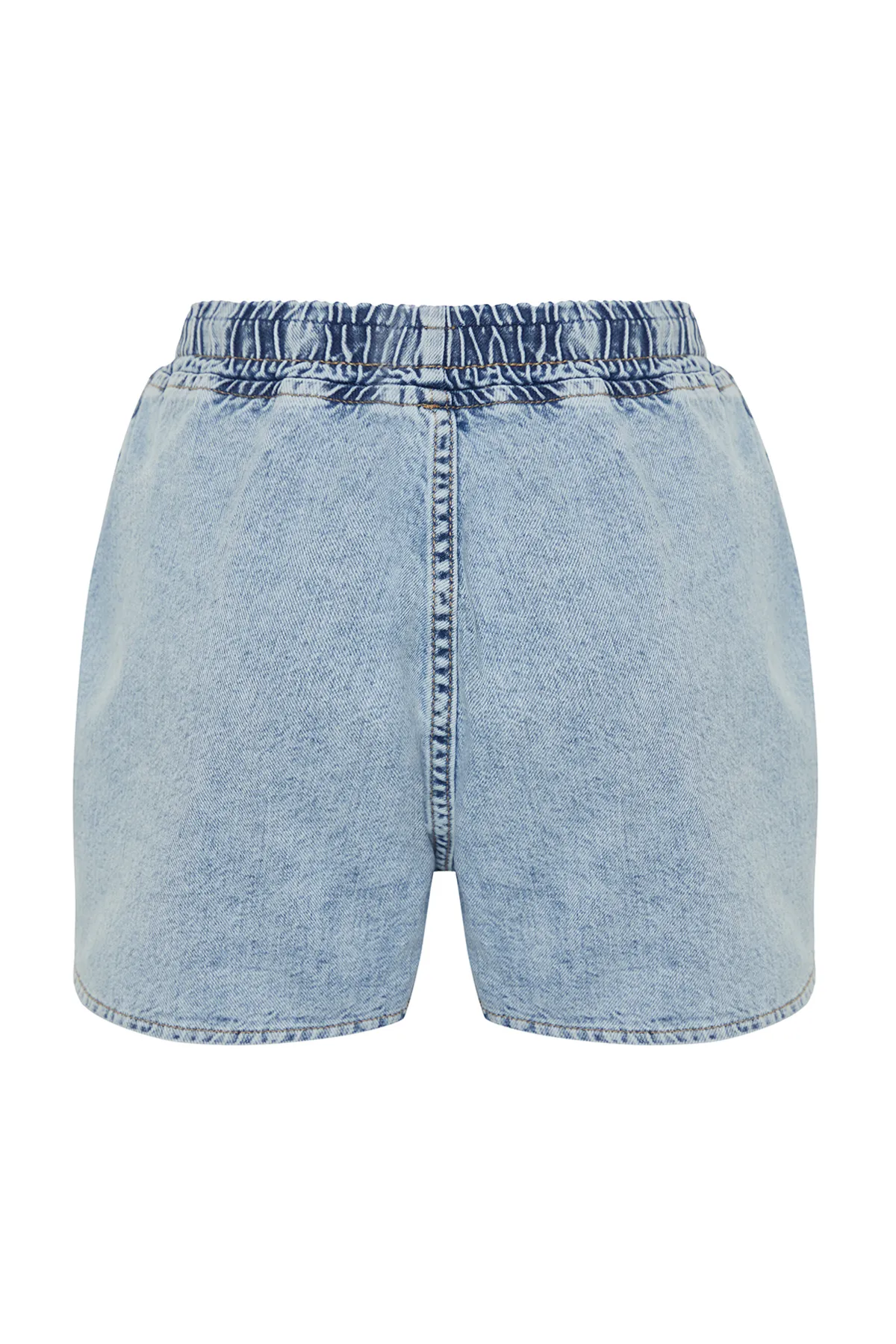 Trendyol Collection  Hellblaue Jeansshorts mit hoher Taille und elastischem Bund TWOSS24SR00133