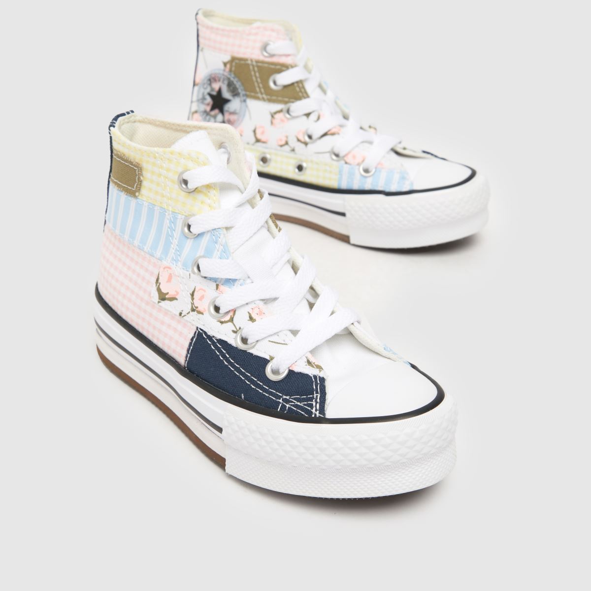 Converse All Star Eva Lift Hi Patchwork Lány Tornacipő Fehér Multi Színben