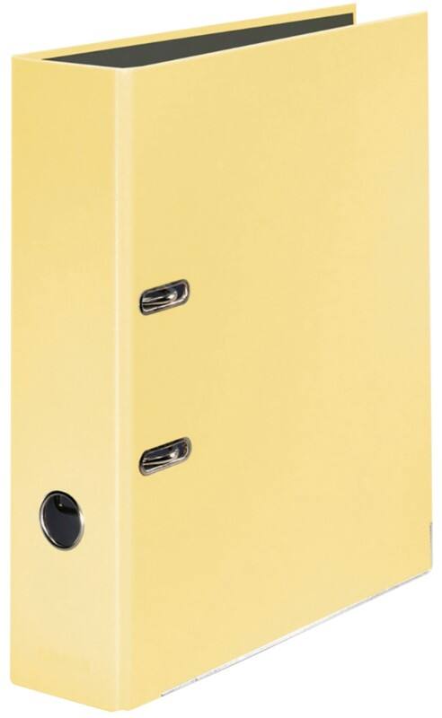 Falken Pastel Color Ordner DIN A4 80 mm Vanille 2 Ringe Pappkarton Glänzend