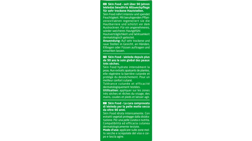 WELEDA SKIN FOOD Nährende Gesichtspflege für Gesicht und Körper