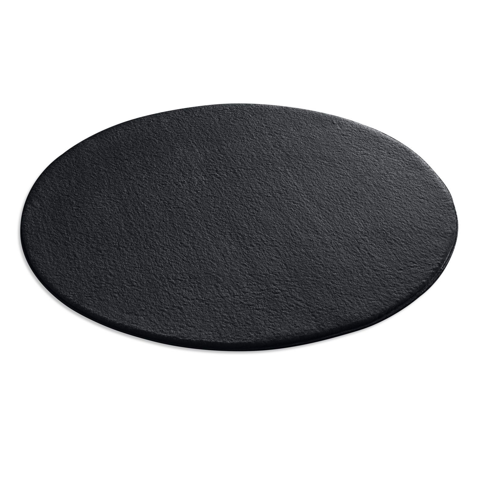 Teppich Supersoft Kurzflorteppich Fiona Uni, TaraCarpet, rund, Höhe: 19 mm, waschbar schwarz Wohnzimmer Schlafzimmer Kinderzimmer 080x080 cm