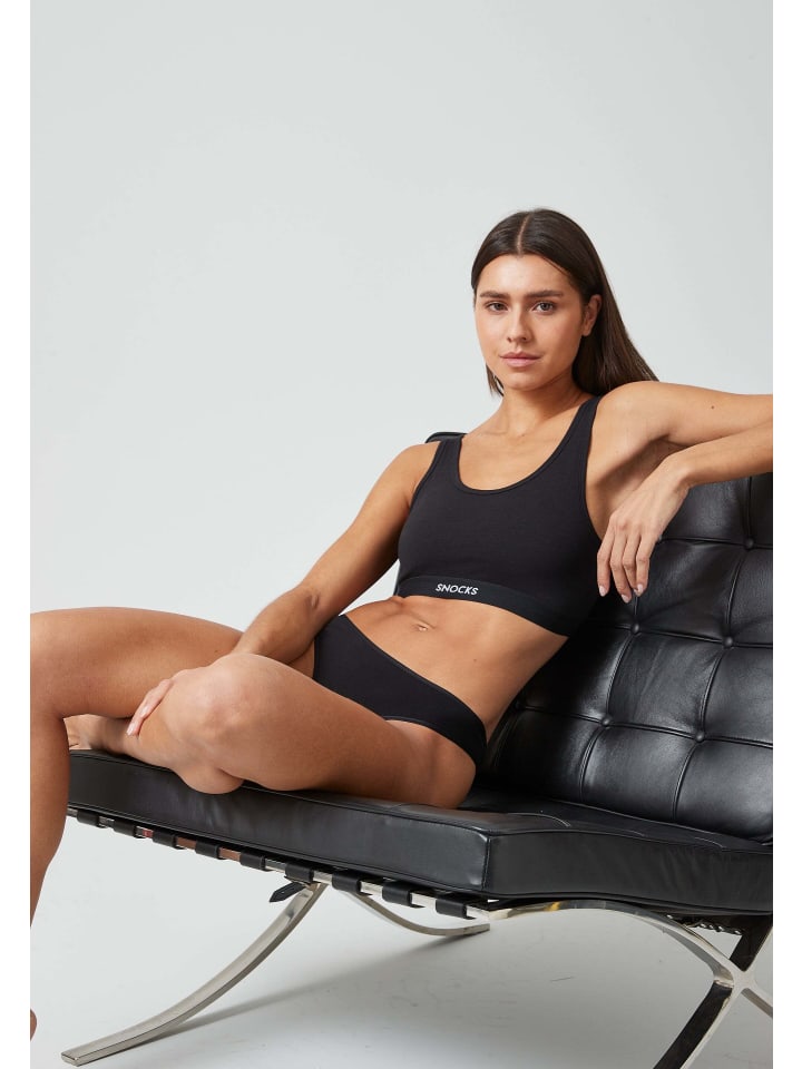 SNOCKS Brazilian Slips aus Bio-Baumwolle 3 Stück in Schwarz günstig kaufen