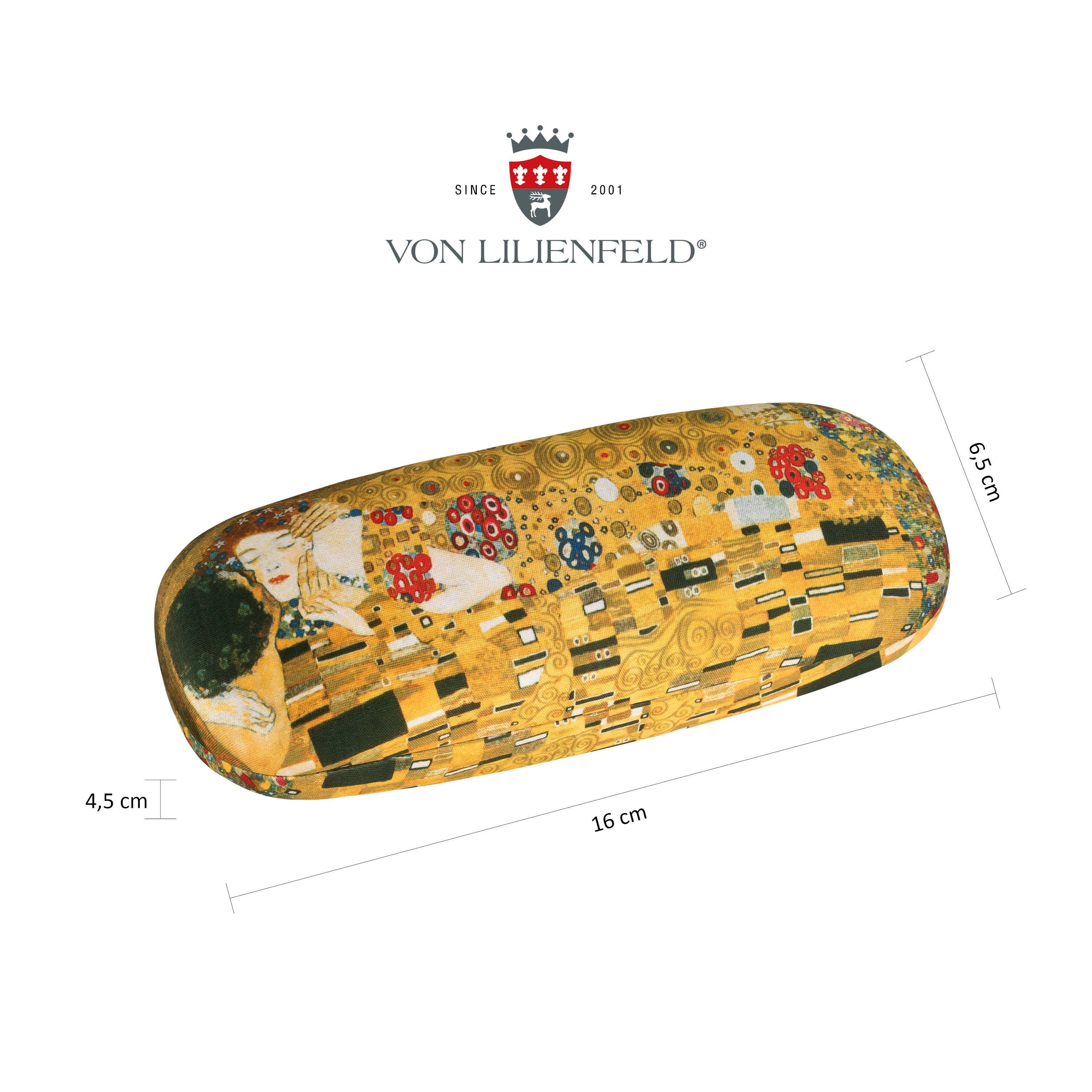 von Lilienfeld Brillenetui Brillenetui Gustav Klimt Der Kuss Liebe Kunst Brillenbox, stabiles mit Mikrofaser bezogenes Hardcase