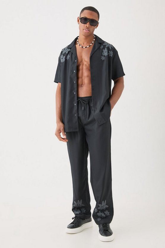 Weiches Oversize Twill-Hemd mit Schulter-Detail & Hose