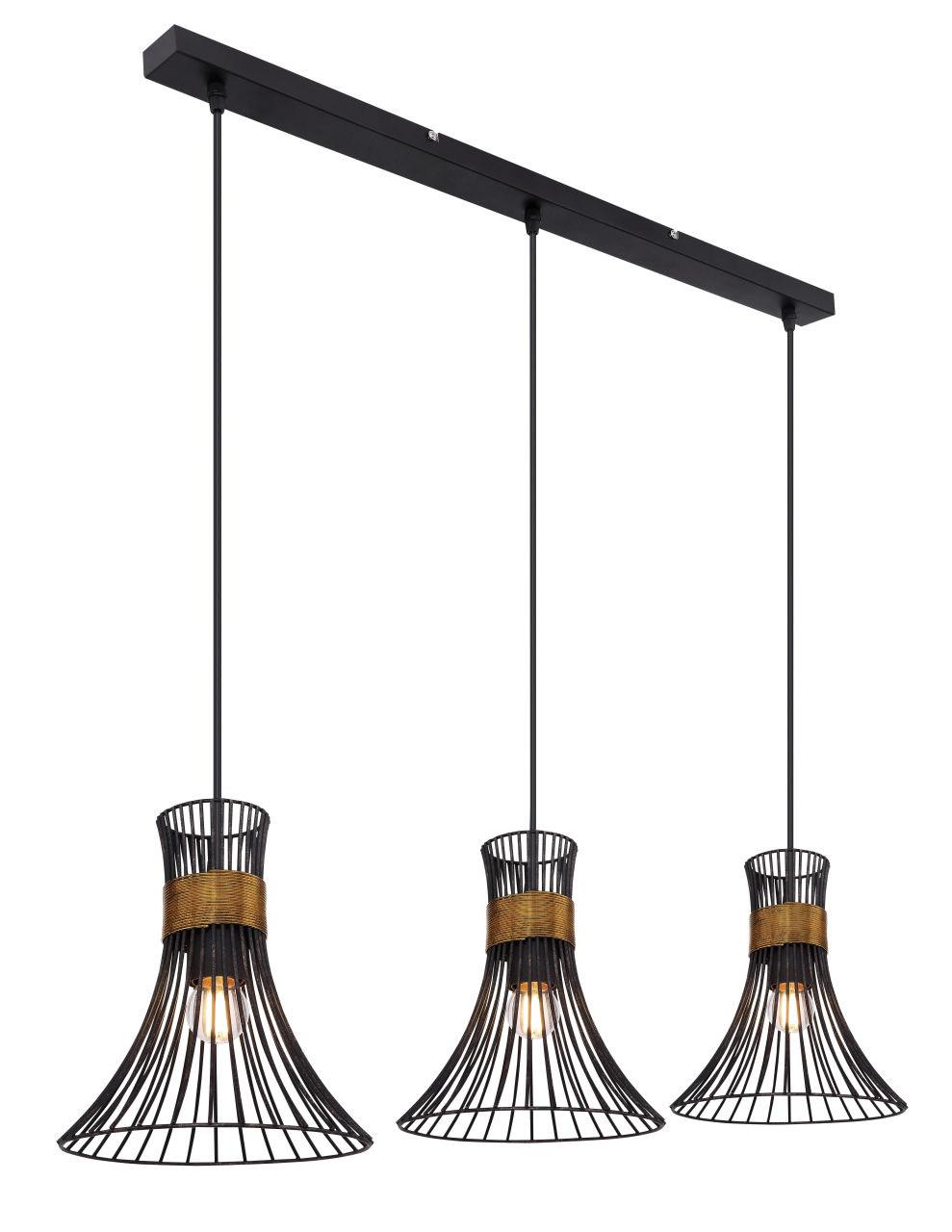 Globo Lighting - PURRA - Hängeleuchte Metall schwarz, 3x E27