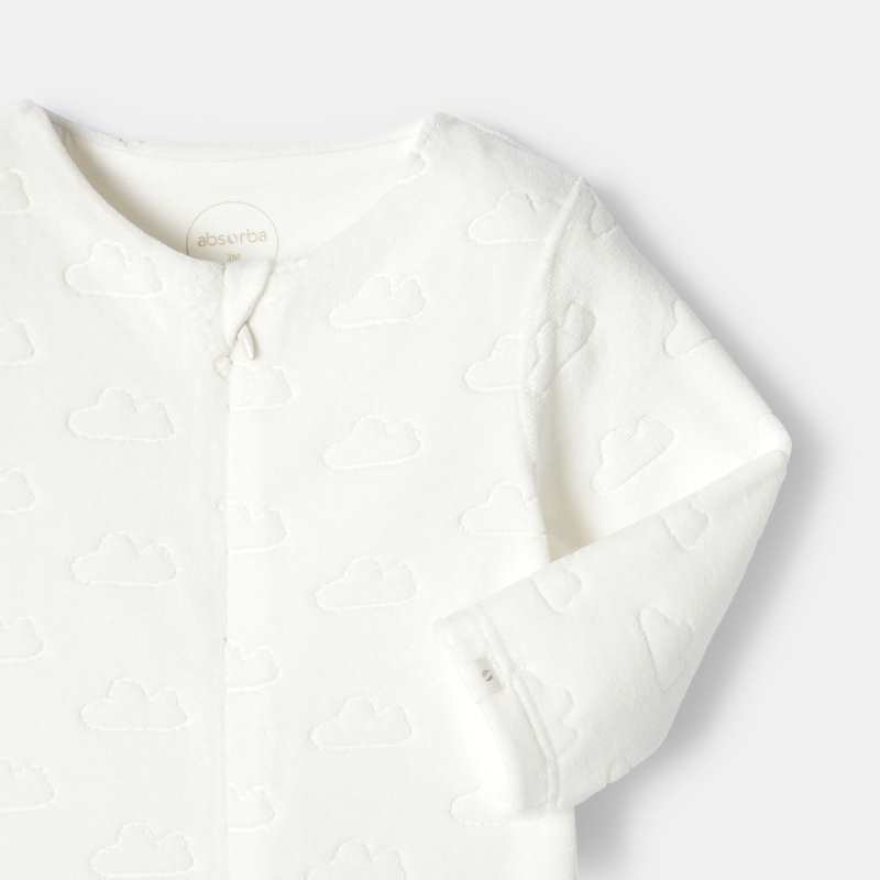Pyjama en velours dévoré blanc naissance Absorba