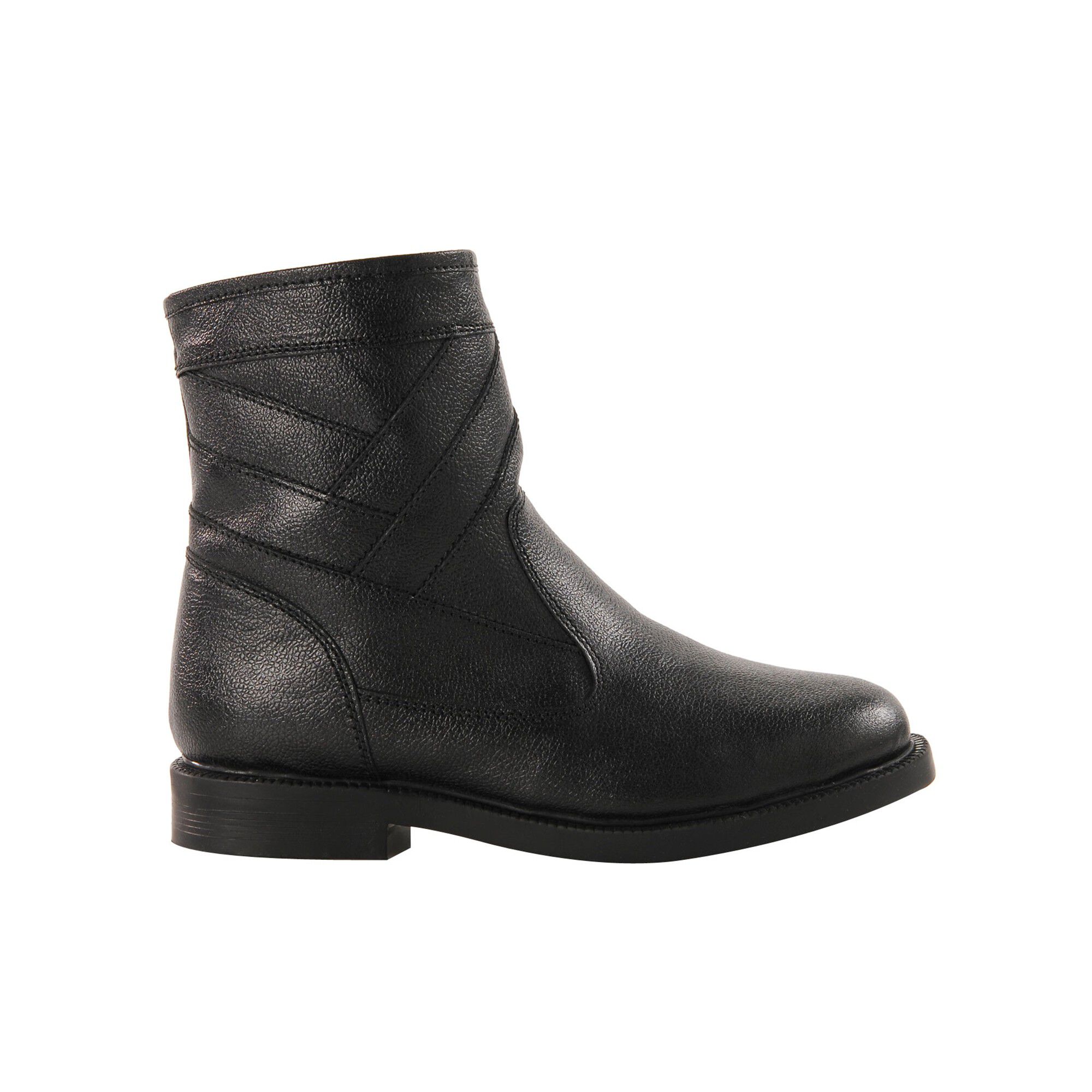Botillons zippés cuir fourrés laine