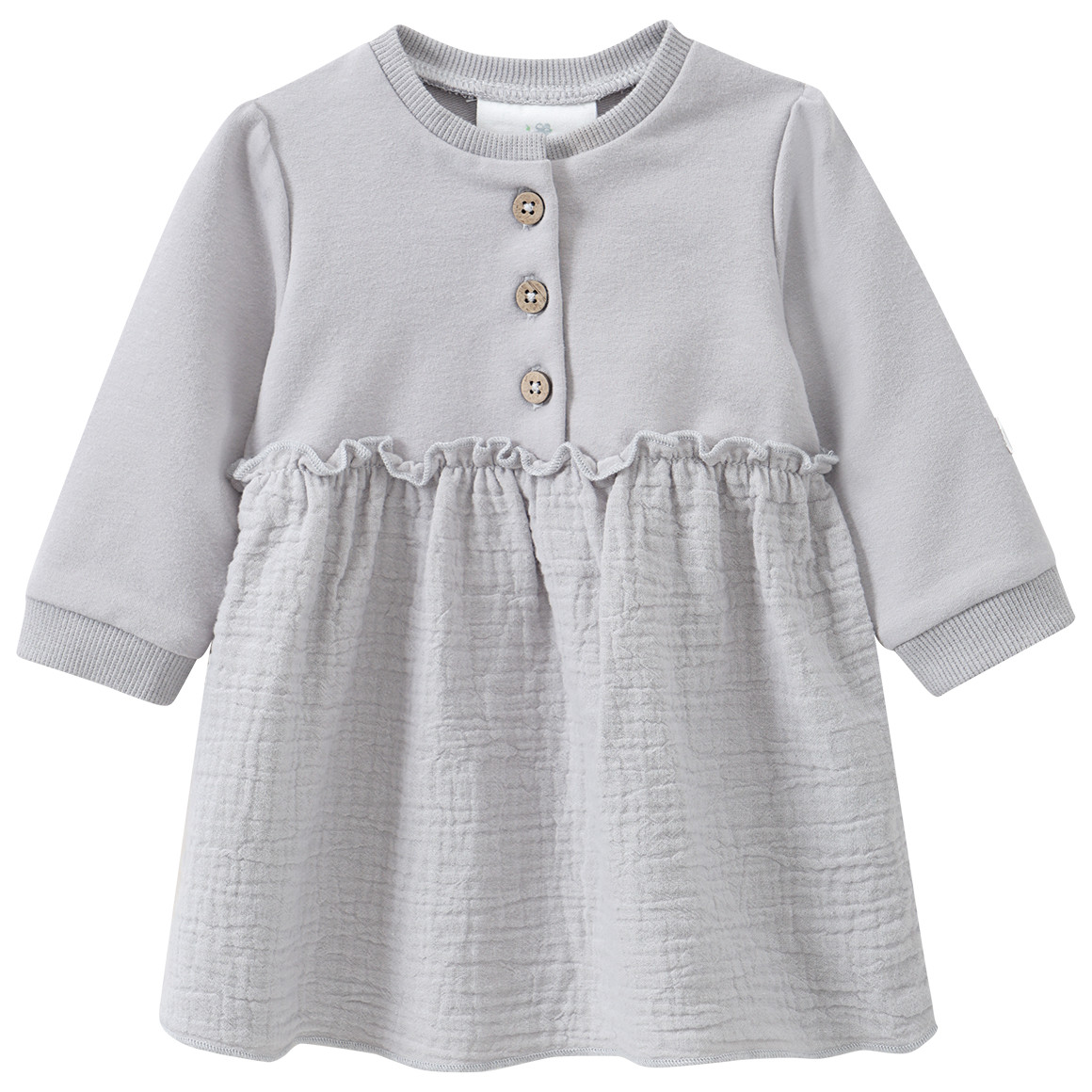 Newborn Musselin-Kleid mit Knopfleiste