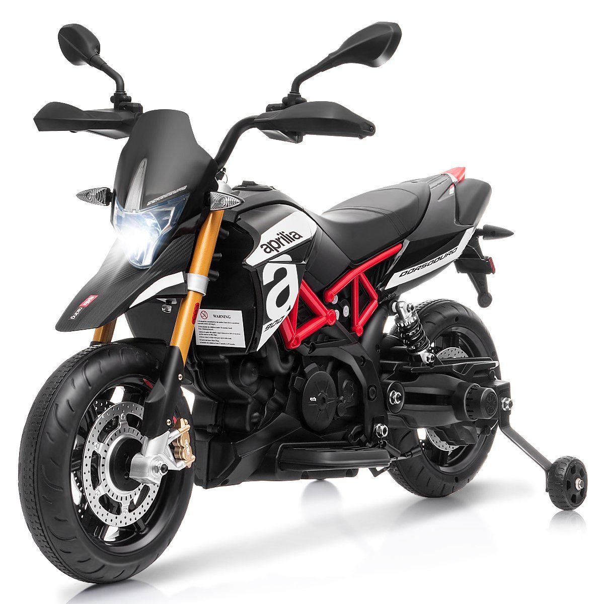 COSTWAY electric children's motorcycle, with training wheels, LED & music