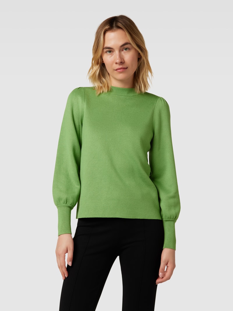 Strickpullover mit Ballonärmeln in grasgrün