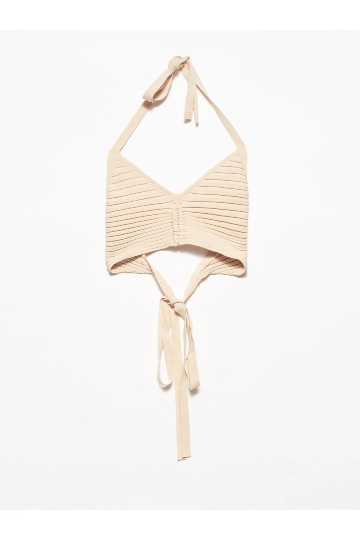 Dilvin  1011 – Strick-Bustier mit Schnürung hinten – Beige