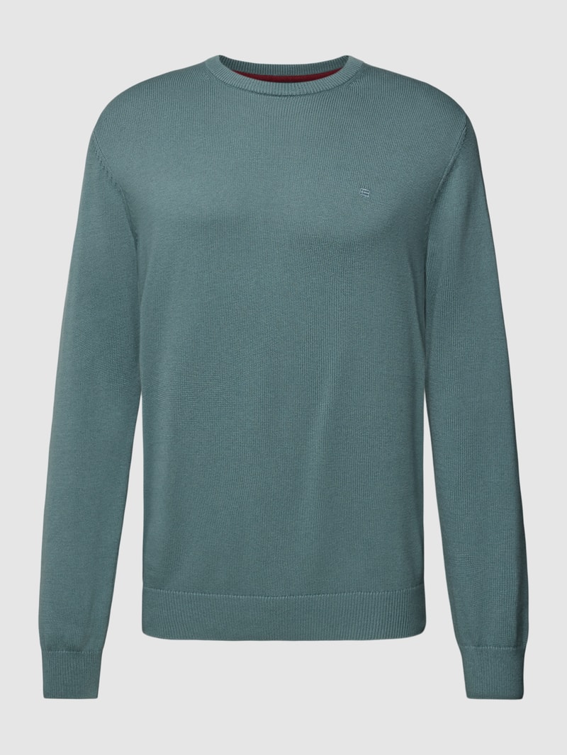 Strickpullover in melierter Optik in metallic türkis
