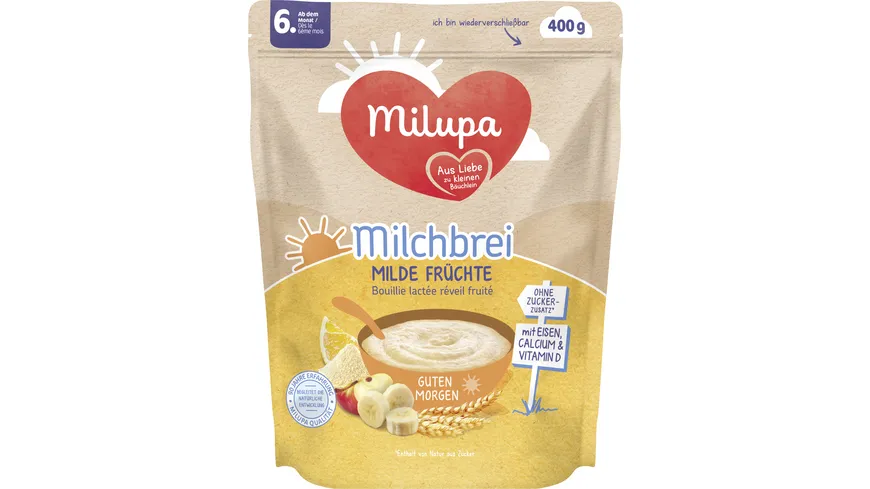 MILUPA Milchbrei Milde Früchte Guten Morgen ab dem 6. Monat 400 g