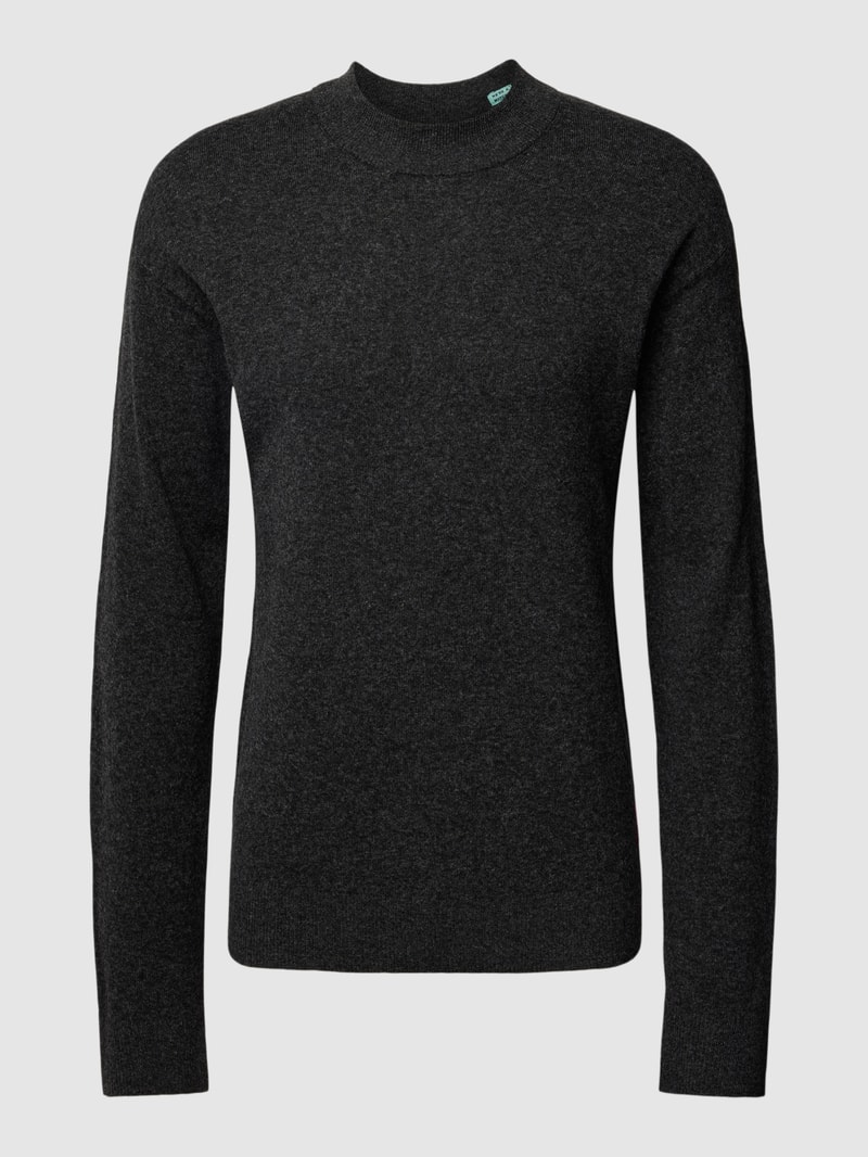 Strickpullover in melierter Optik in anthrazit