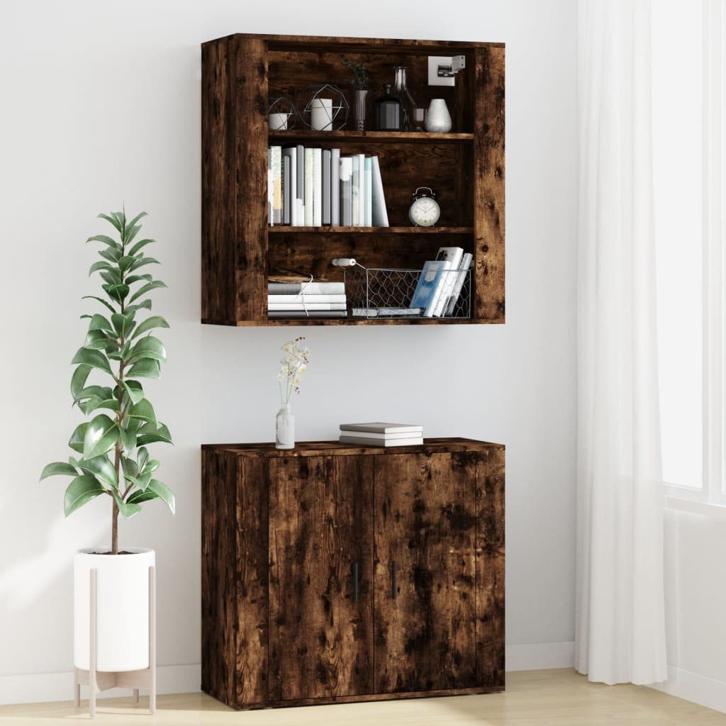 vidaXL Sideboard Highboard Räuchereiche Holzwerkstoff (1 St)