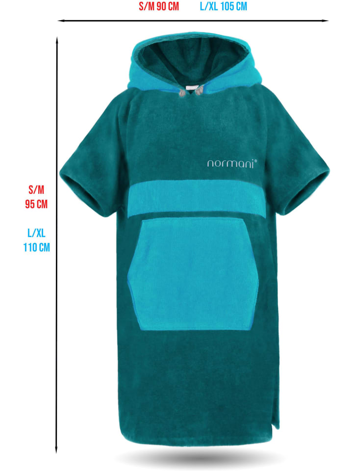 normani Damen Badeponcho in Petrol/Türkis günstig kaufen