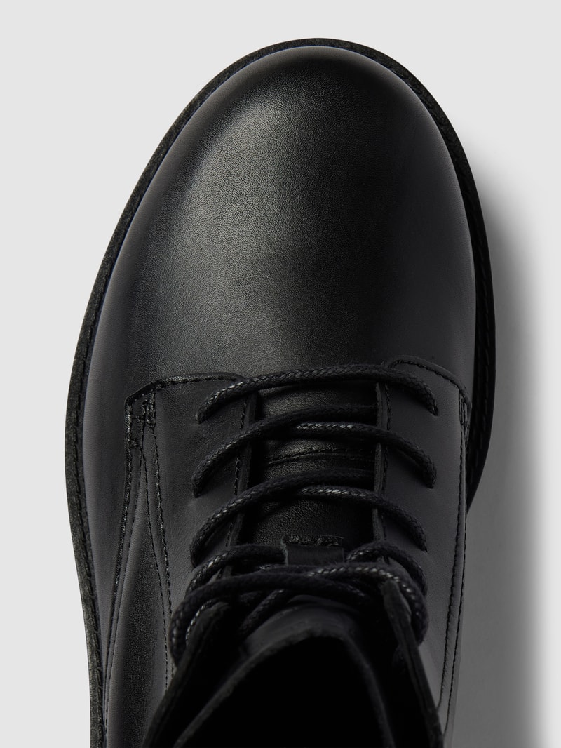 Boots aus Leder mit Label-Details in schwarz