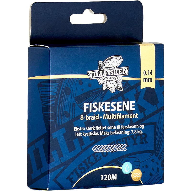 Villfisken Fiskesene 8-braid 0,14 mm, 120 m, Villfisken