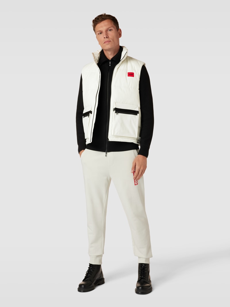 Steppweste mit Label-Patch Modell 'Baltino' in offwhite