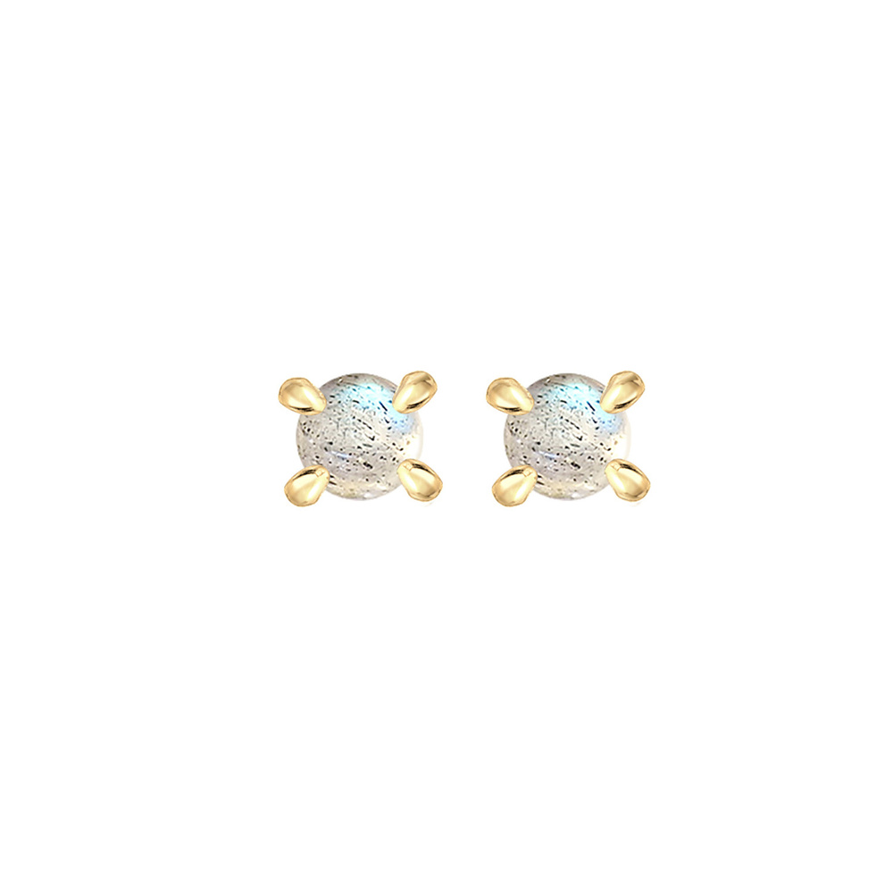 Elli Elli Boucles d'Oreilles Ohrstecker Labradorit Edelstein Trend 925 Silber Boucles d'oreilles