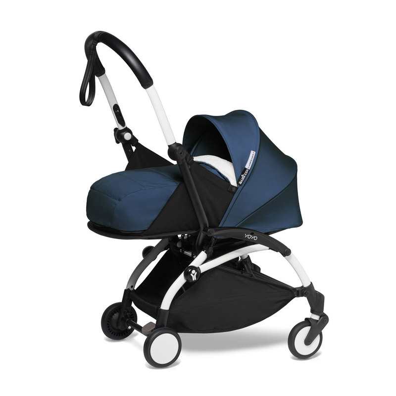 Poussette Yoyo2 4 roues châssis blanc assise 0+ bleu Babyzen