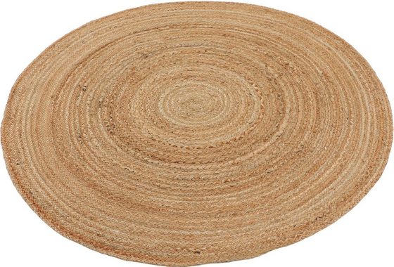 Teppich Nele Juteteppich Naturfaser, carpetfine, rund, Höhe: 6 mm, geflochtener Wendeteppich aus 100%Jute, in rund und oval, viele Größen