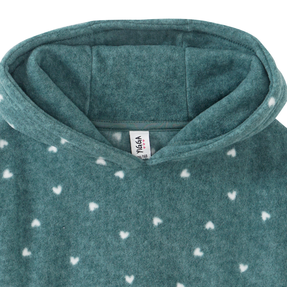Mädchen Fleece-Hoodie mit Herzen