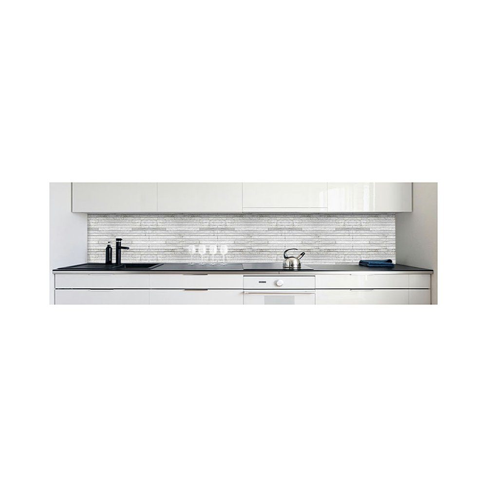 DRUCK-EXPERT Küchenrückwand Küchenrückwand Steinschichten Grau Premium Hart-PVC 0,4 mm selbstklebend