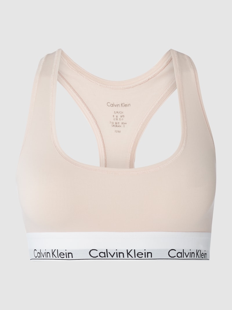 Bustier mit Logo-Bund in rosa