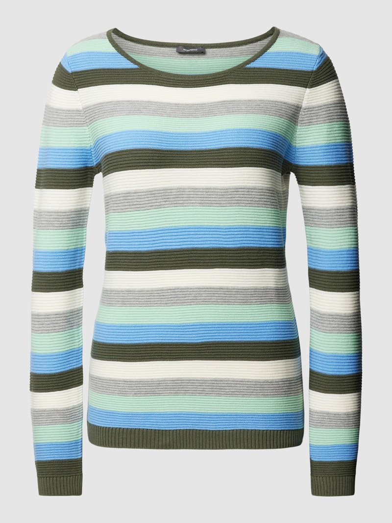 Strickpullover mit Streifenmuster in schilf