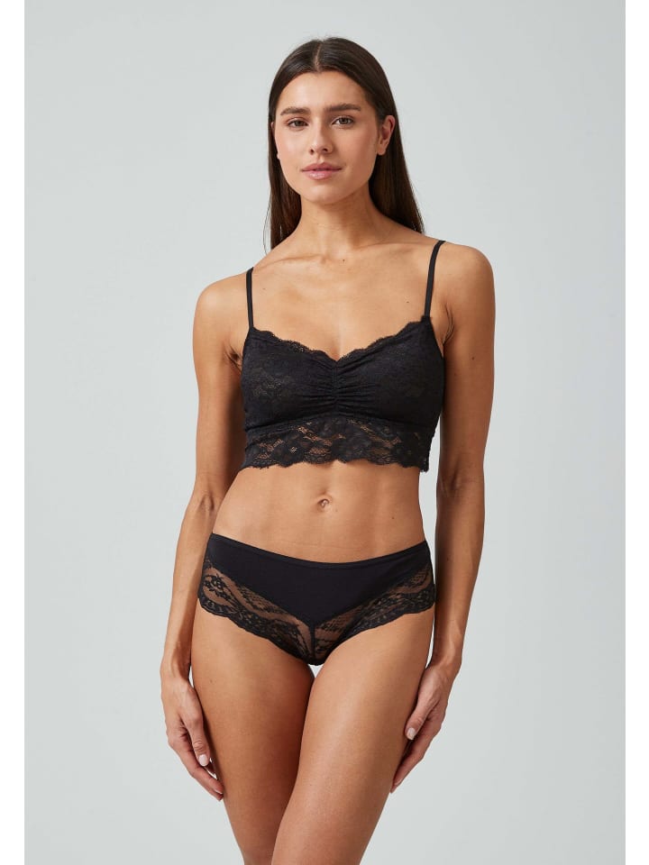 SNOCKS Hipster mit Spitze aus Bio-Baumwolle 3 Stück in Mix (Mauve/Weinrot/Schwarz) günstig kaufen