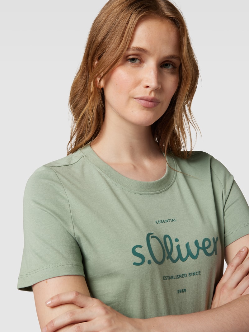 T-Shirt mit Logo-Print in schilf