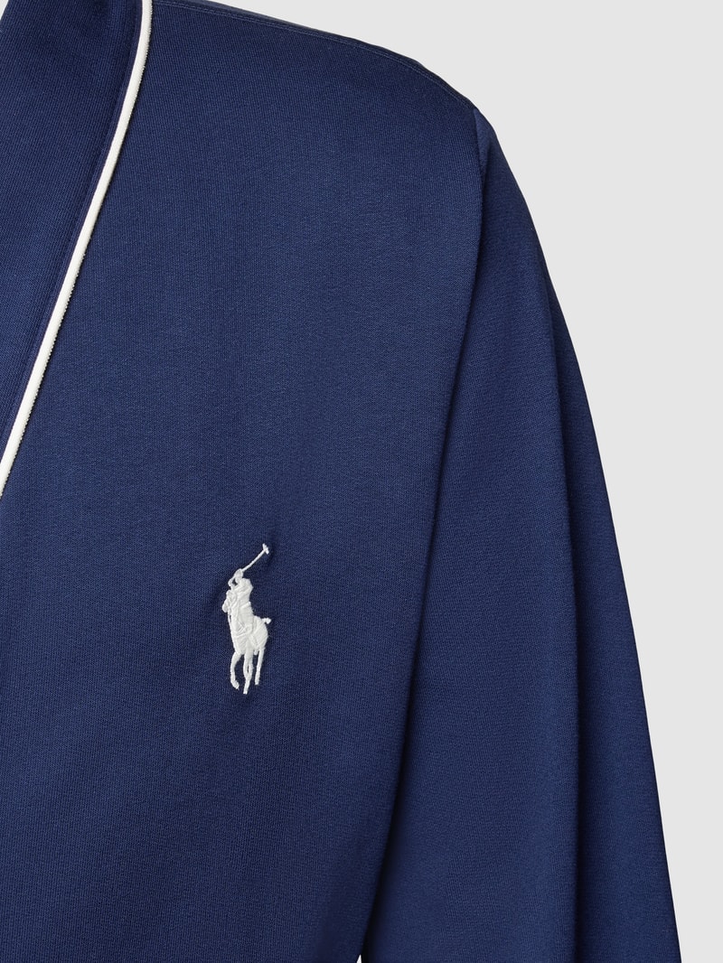 Bademantel mit seitlichen Eingrifftaschen Modell 'JERSEY' in dunkelblau