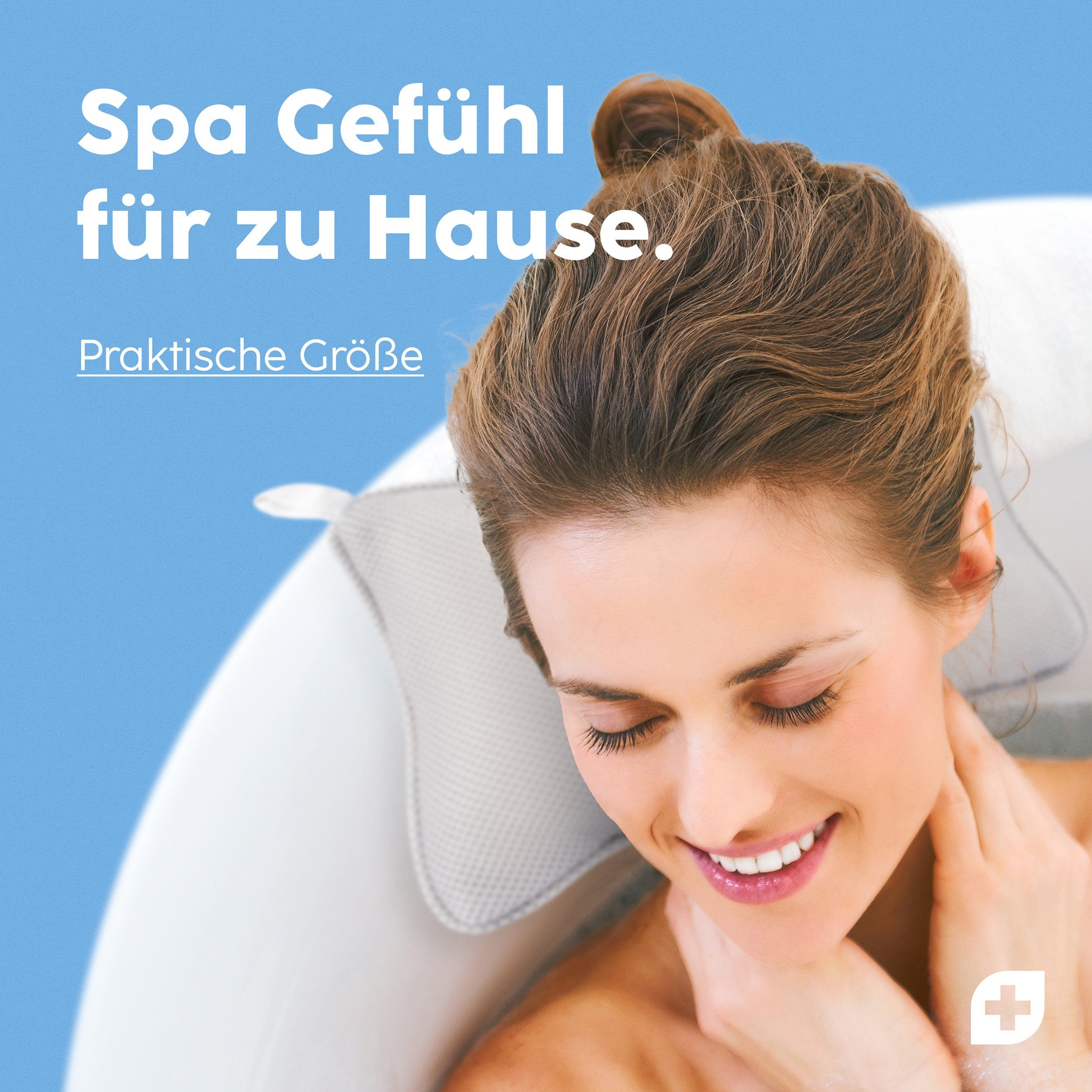 Nackenstützkissen Vesta+ Badewannenkissen S mit Saugnäpfen und Haken, Badekissen, Vesta+, Waschmaschinentauglich, Klimaneutral und nachhaltig, Badewannenkissen