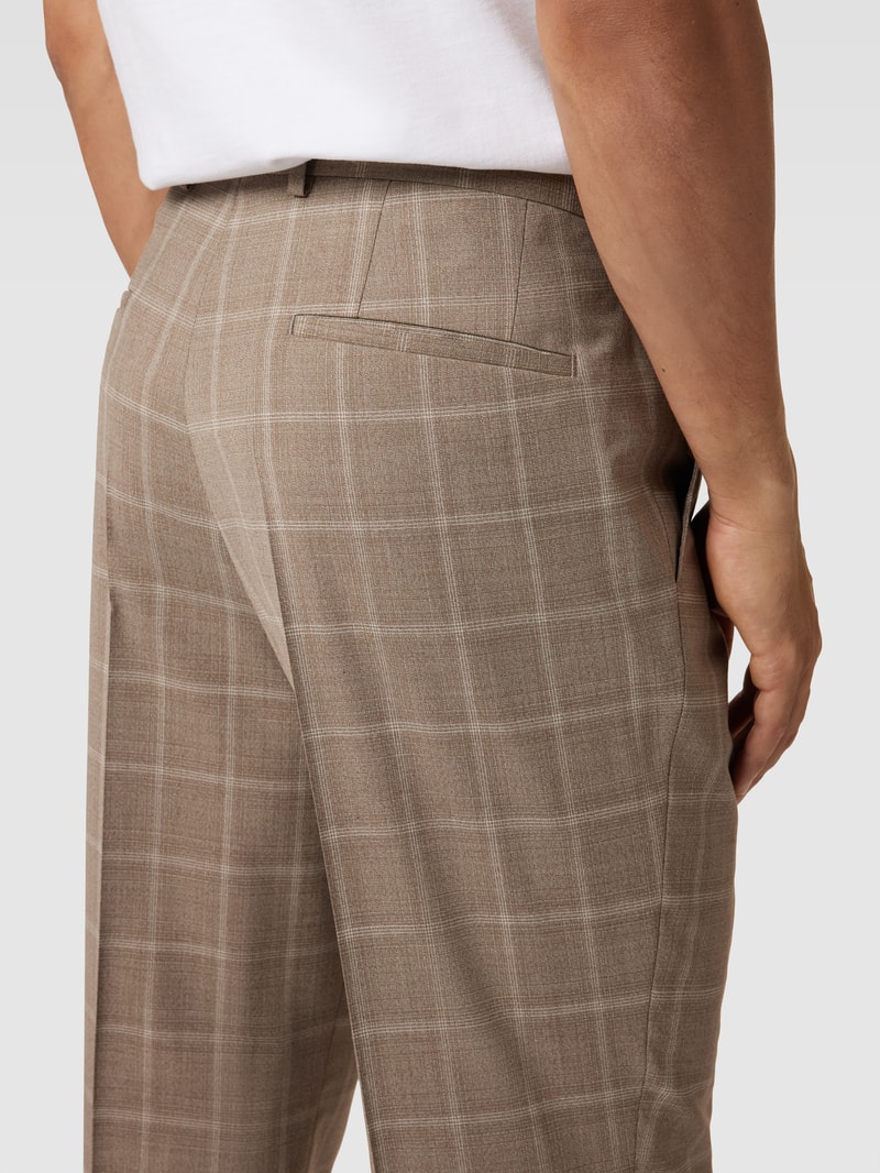 Anzughose mit Tartan-Karo Modell 'Leon' in beige