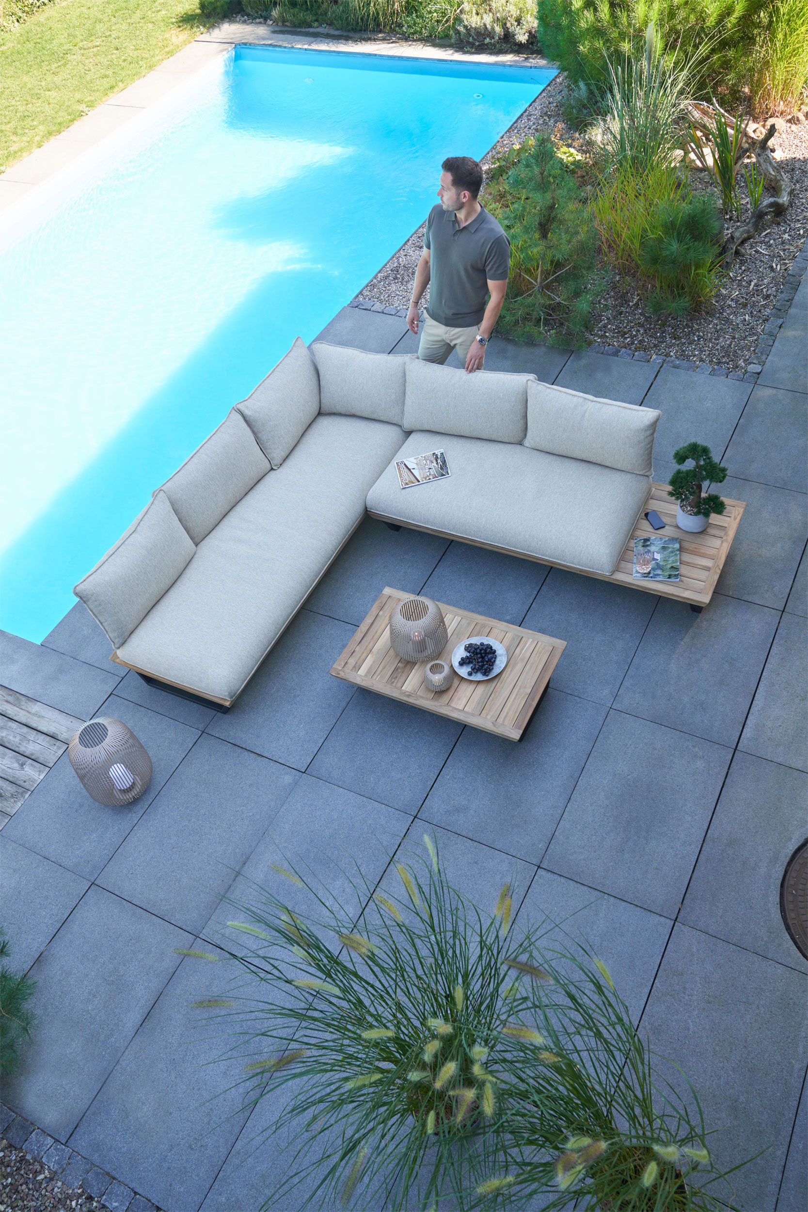 OUTDOORGartensofaset Teak 3 tlg.