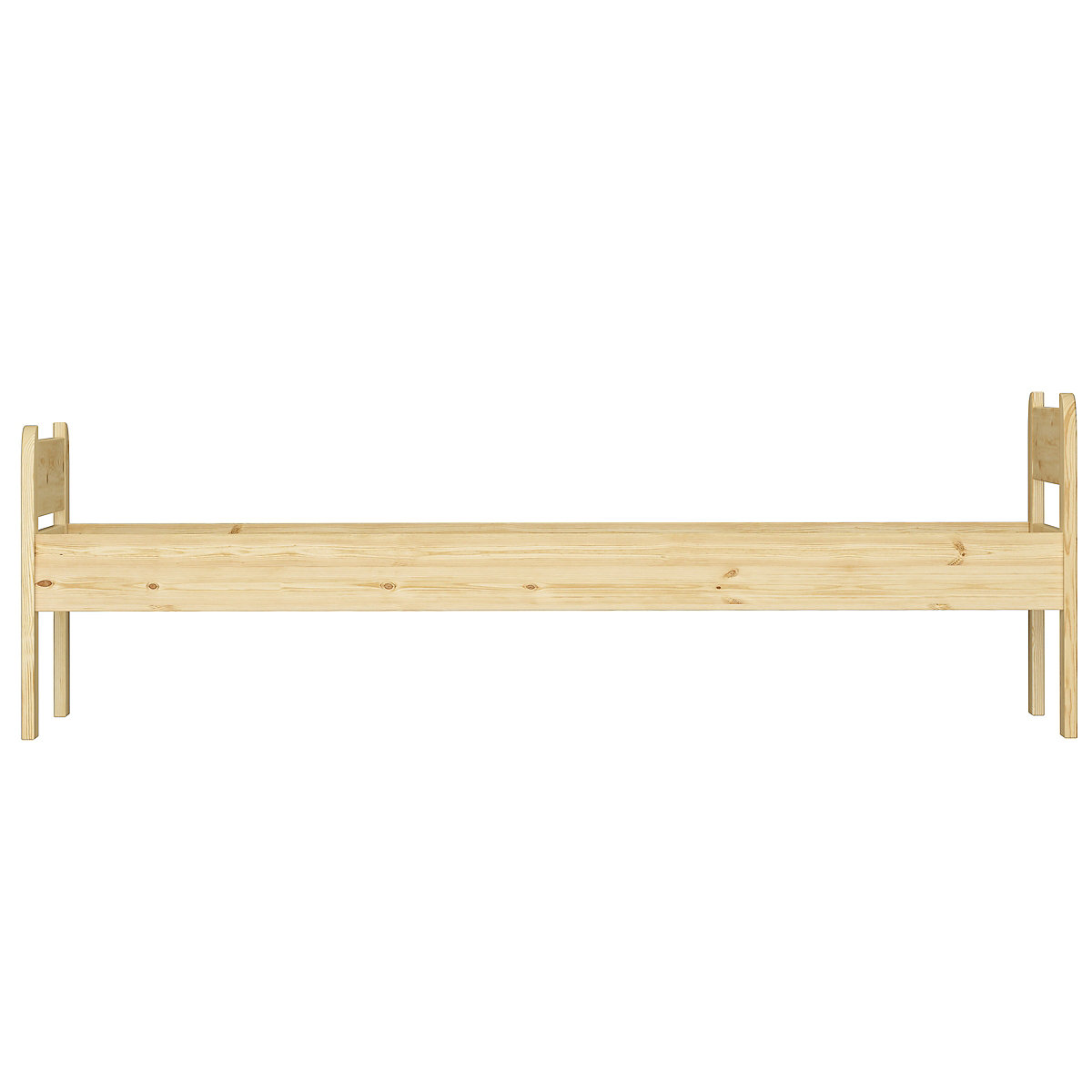 Bettgestell Kiefer Massivholz 90x200 mit Kopf- und Fußteil