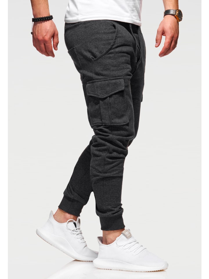 SOULSTAR Jogginghose - MPKANSAS Lange Sporthose Trainingshose mit Cargotaschen in Dunkelgrau günstig kaufen