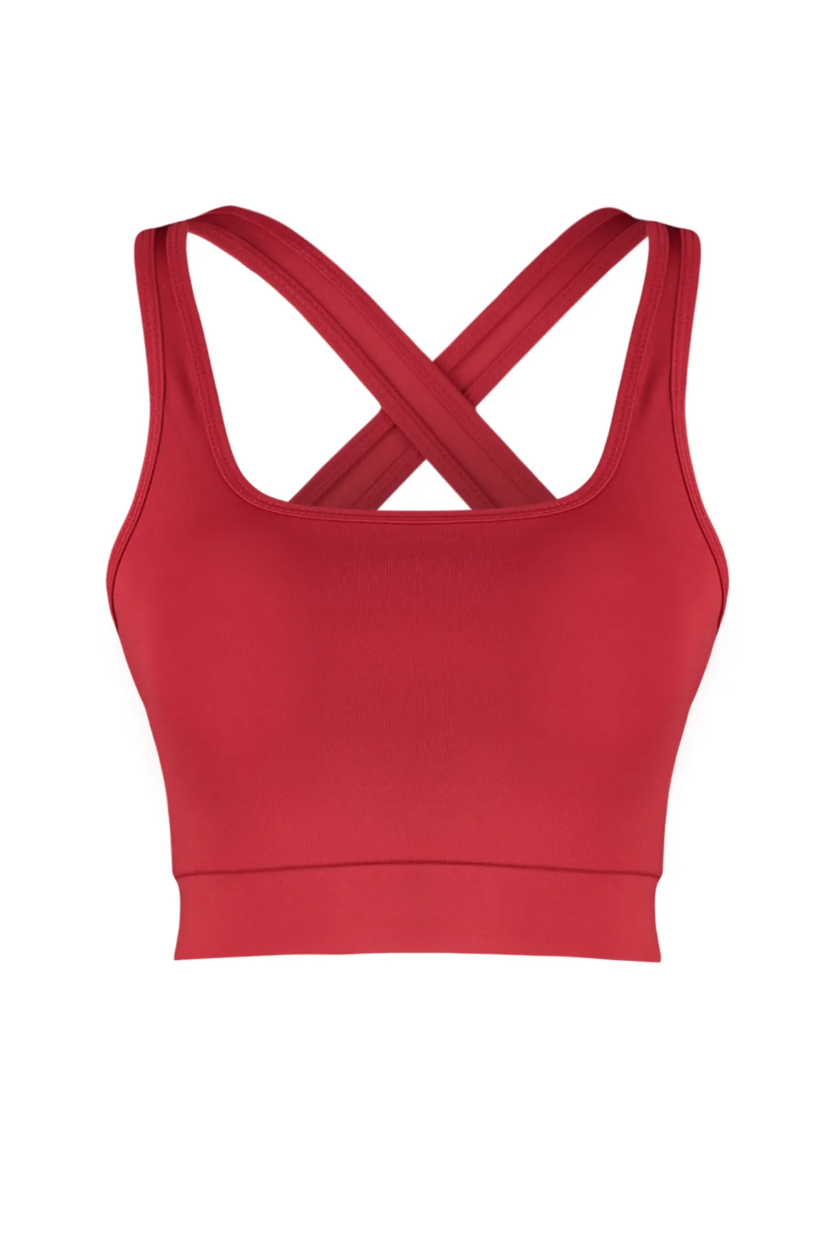 Trendyol Collection  Roter Sport-BH mit stützendem/formendem Rücken und detailliertem eckigem Kragen TWOSS22SS0040