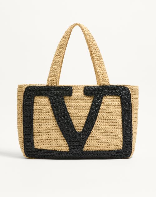 Valentino Garavani Viva Superstar Stor Raffia indkøbstaske