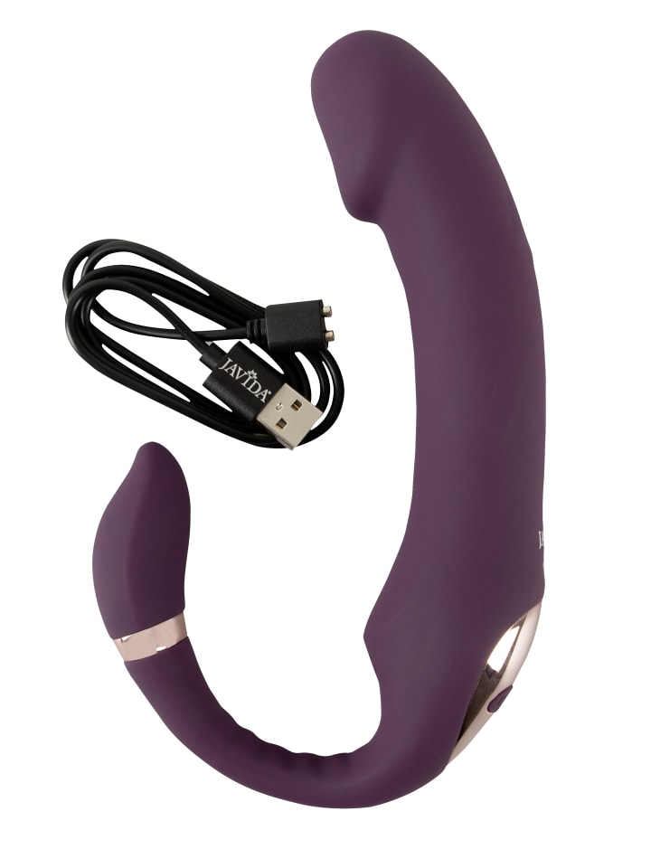 Javida Vibrator Nodding Tip Vibrator with Stimulator in lila günstig kaufen 18,5 cm