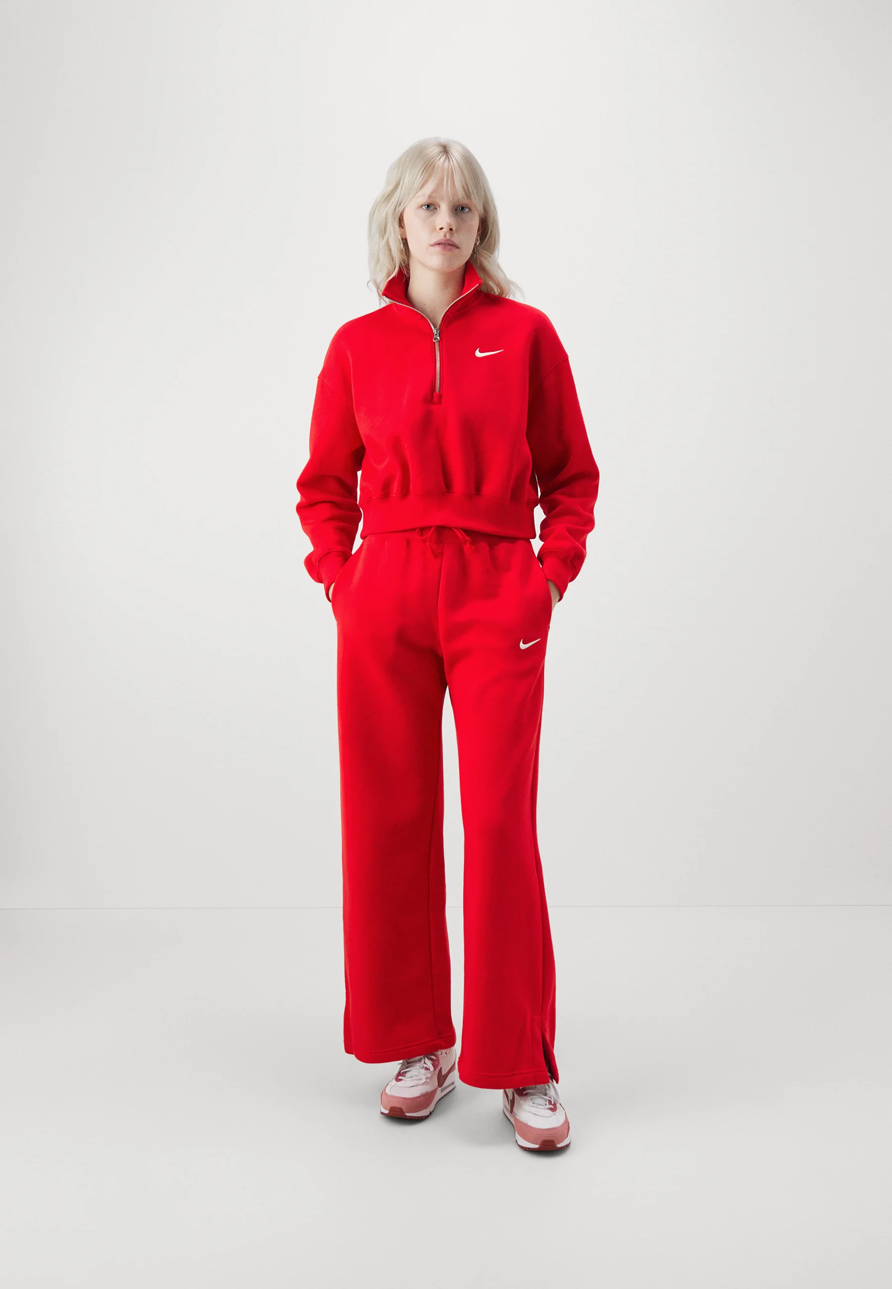 Nike Sportswear W NSW PHOENIX FLC QZ CROP - Sudadera