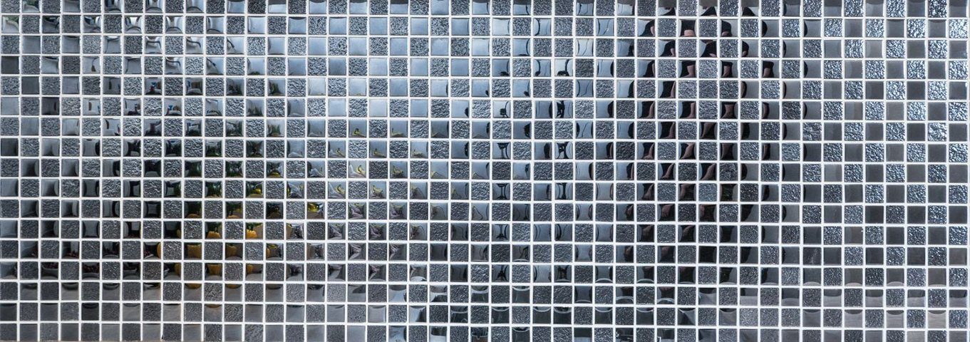 Mosani Mosaikfliesen Glasmosaik Crystal Mosaikfliesen schwarz glänzend / 10 Matten