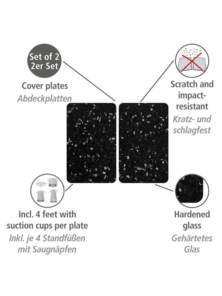 Wenko Herdabdeckplatten Universal Terrazzo 2er Set in Mehrfarbig günstig kaufen onesize