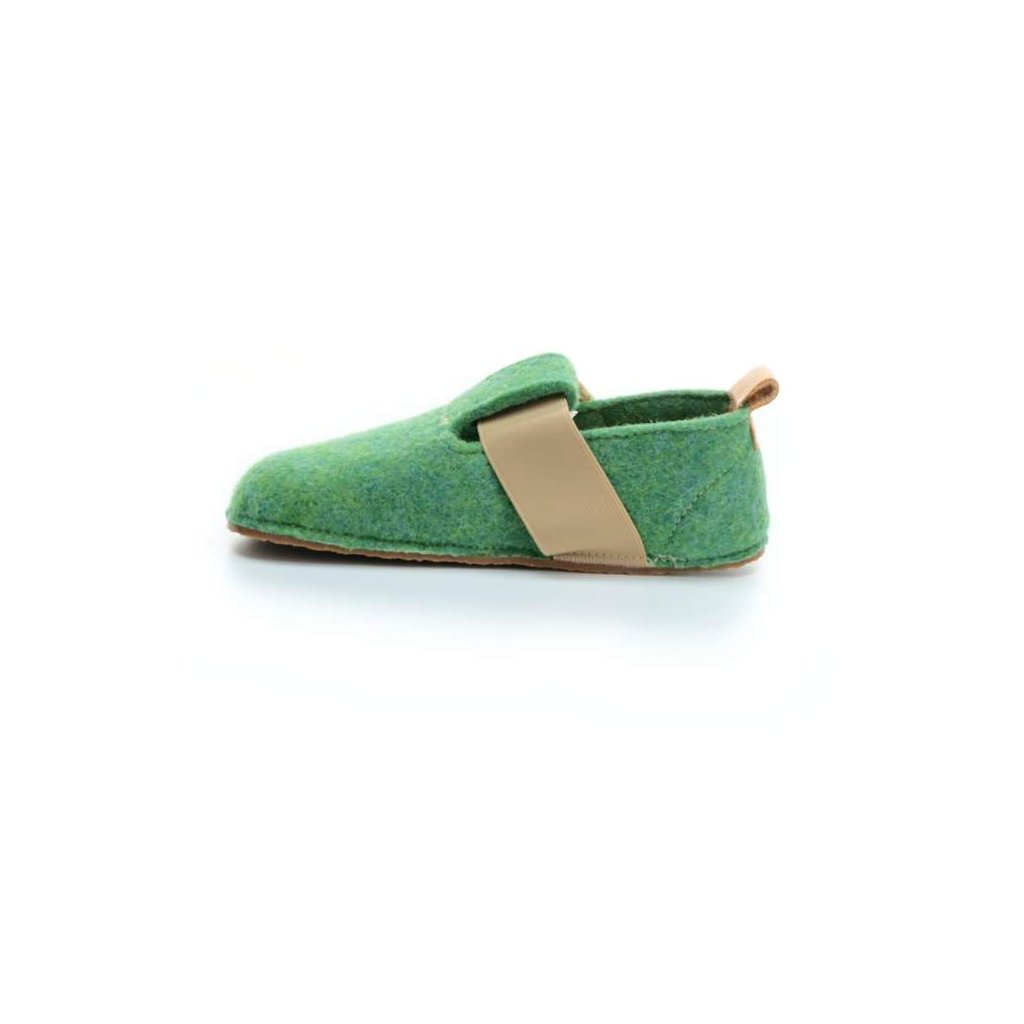 Pegres BF05U Grün Barfußhauschuhe aus Filz