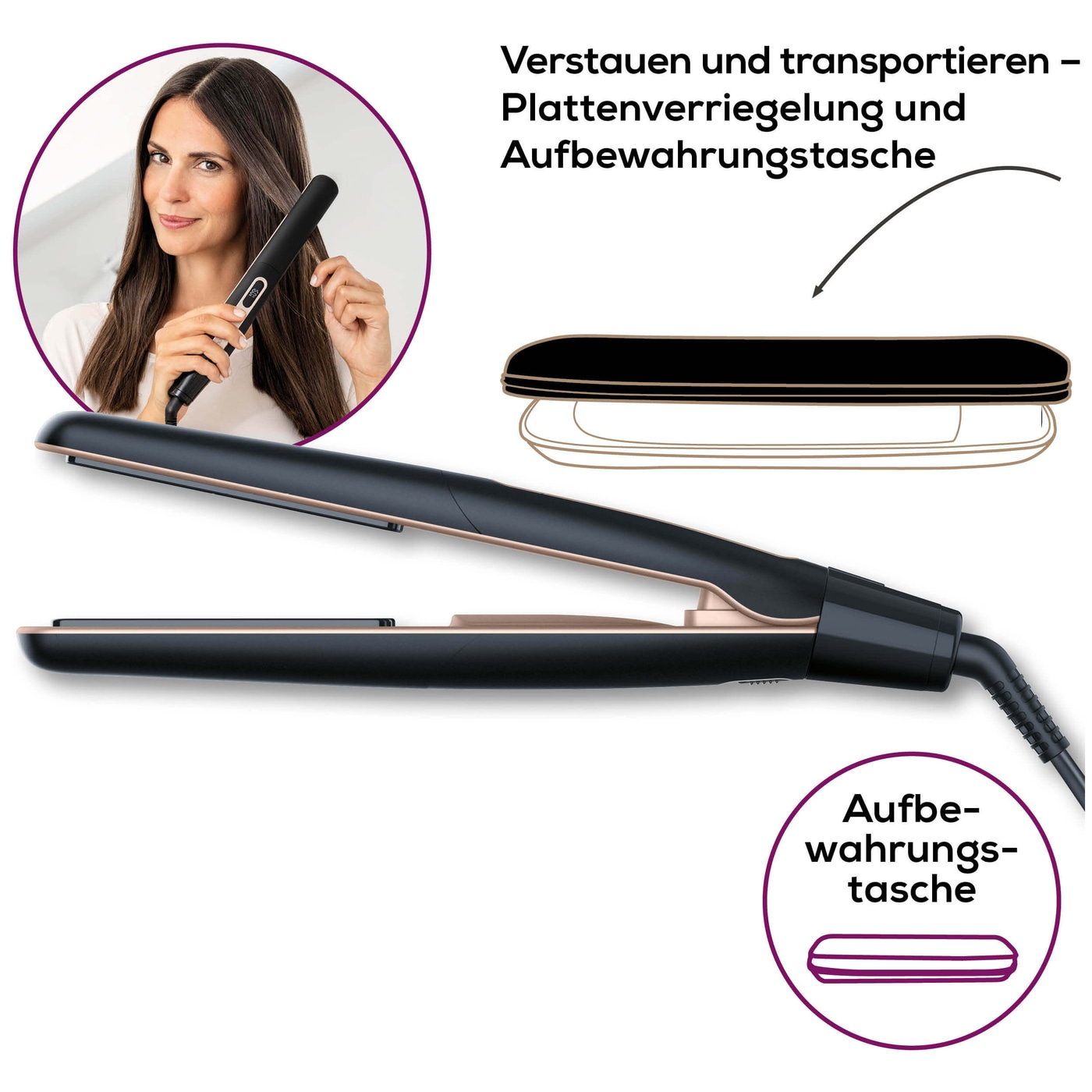 Beurer Haarglätter HS 100-Glätteisen mit Ionenfunktion - einsatzbereit in nur 12 Sekunden