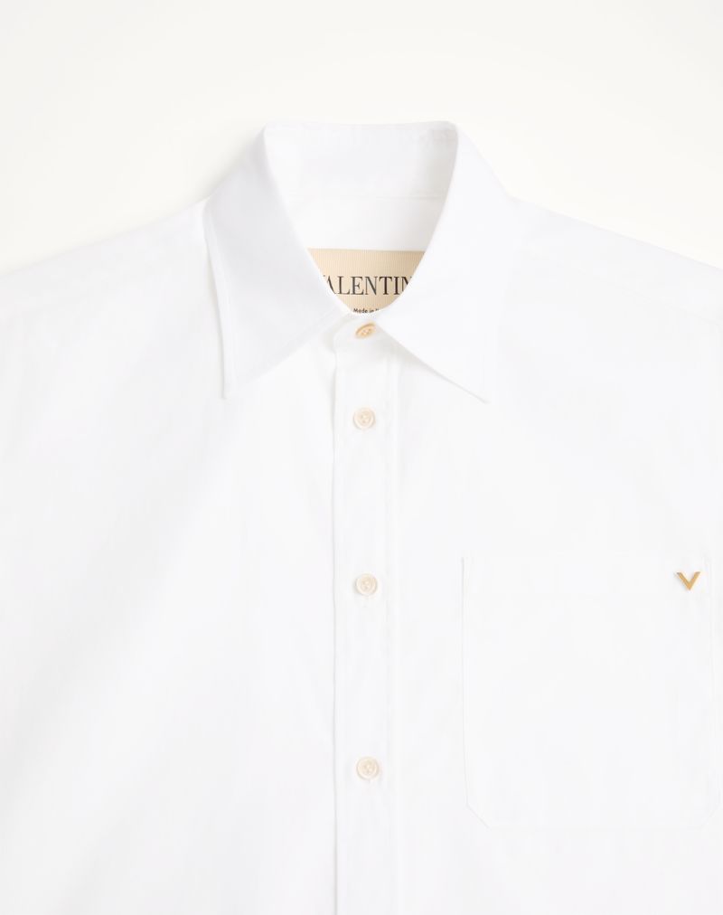 Camisa Oxford de algodão leve Valentino com detalhes dourados