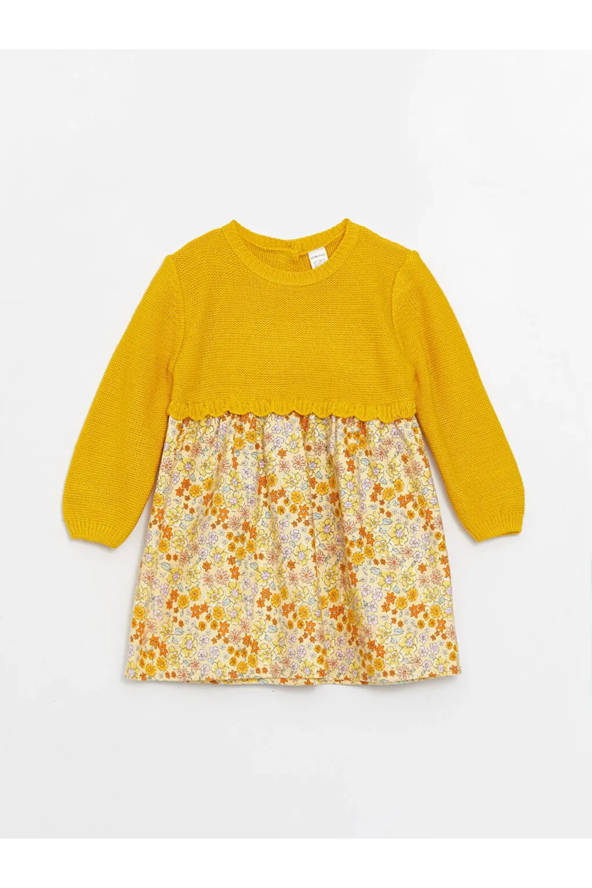 LC Waikiki  LCW Baby Rundhals-Langarmrock, gemustertes Strickkleid für Mädchen